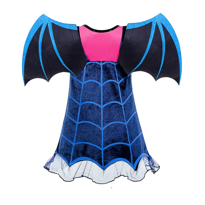 Fantasia Infantil Vestido Vampira com vestido e tiara em poliéster leve e macio, perfeita para festas, brincadeiras e momentos cheios de imaginação.