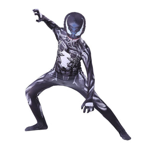 Fantasia Infantil Monstro Preto Aventureiro com macacão e máscara, feita em material de alta qualidade, ideal para festas, brincadeiras e aventuras.