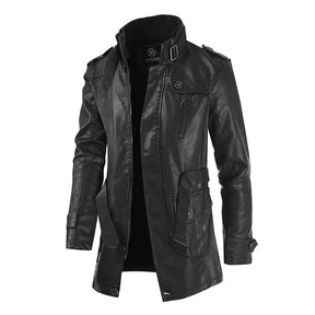 Jaqueta Longa de Couro Masculina Romenzi RZ118 - conforto, couro de alta qualidade, design exclusivo e resistência para dias frios.
