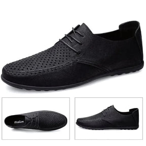 Mocassim Masculino Viena Romenzi RZ747 em detalhe, calçado sofisticado e resistente, com design minimalista que garante estilo versátil e elegante.