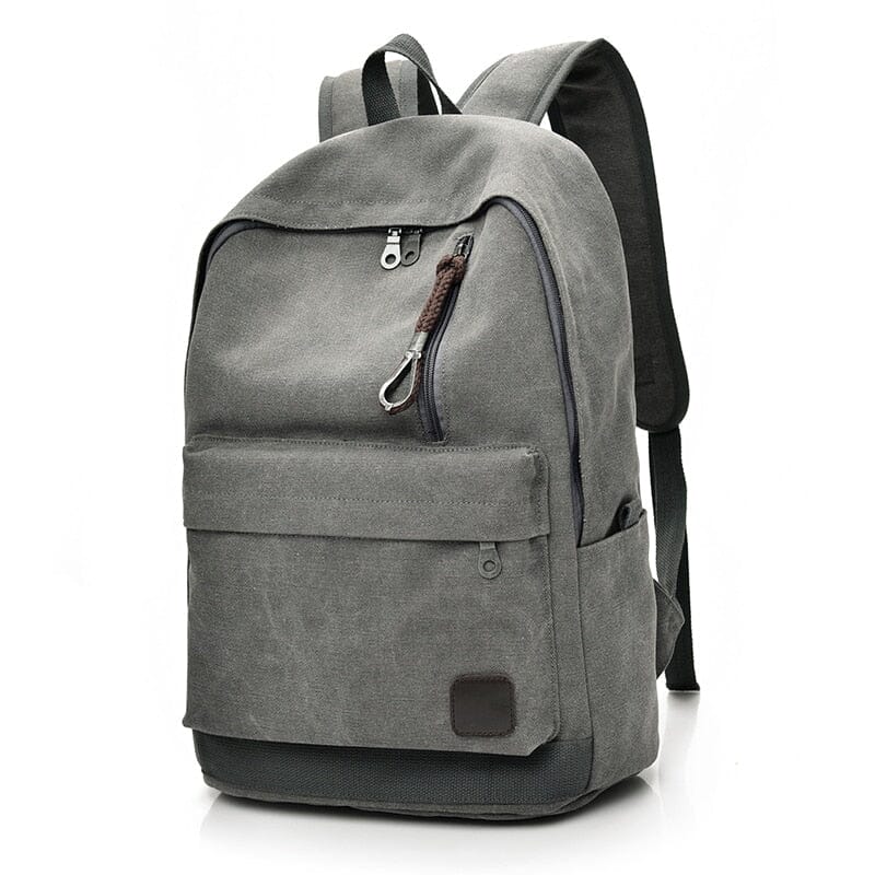 Mochila de Lona Dida Bear Romenzi RZ961 em detalhe, peça resistente em lona premium, com design casual e capacidade versátil de 20 a 35 litros.