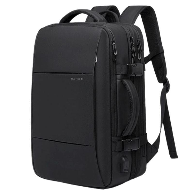 Mochila de Viagem Premiere Romenzi RZ964 em detalhe, modelo expansível impermeável com USB e compartimento acolchoado para notebook 17'.
