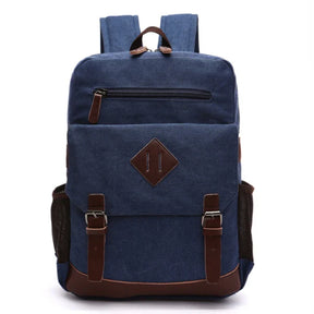 Mochila Executiva de Lona com detalhes em Couro Romenzi RZ069, prática e elegante, ideal para notebooks e itens essenciais.