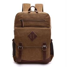 Mochila Executiva de Lona com detalhes em Couro Romenzi RZ069, prática e elegante, ideal para notebooks e itens essenciais.