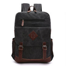 Mochila Executiva de Lona com detalhes em Couro Romenzi RZ069, prática e elegante, ideal para notebooks e itens essenciais.
