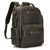 Mochila Executiva em Couro Romenzi Retrô RZ071 com design clássico, couro refinado e compartimentos funcionais para notebooks e itens pessoais.
