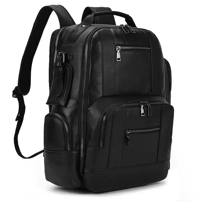 Mochila Executiva em Couro Romenzi Retrô RZ071 com design clássico, couro refinado e compartimentos funcionais para notebooks e itens pessoais.