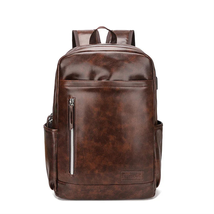 Mochila Executiva em Couro Romenzi Venice RZ068 com design sofisticado e compartimentos para notebooks e itens pessoais.