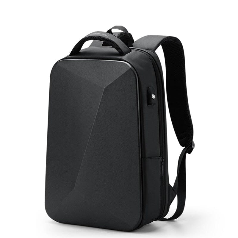 Mochila Executiva Fenruen Romenzi RZ965 em detalhe, expansível, impermeável em Oxford premium, com cadeado TSA, USB e espaço para notebook 14'.