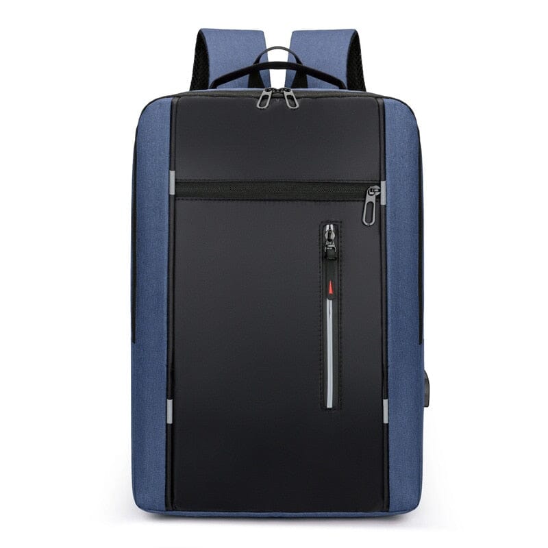 Mochila Executiva Improve Romenzi RZ963 em detalhe, peça moderna em Oxford impermeável, com porta USB e espaço para notebook 15' e tablet.