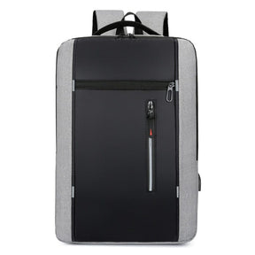 Mochila Executiva Improve Romenzi RZ963 em detalhe, peça moderna em Oxford impermeável, com porta USB e espaço para notebook 15' e tablet.