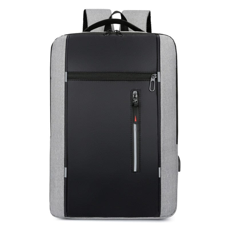 Mochila Executiva Improve Romenzi RZ963 em detalhe, peça moderna em Oxford impermeável, com porta USB e espaço para notebook 15' e tablet.