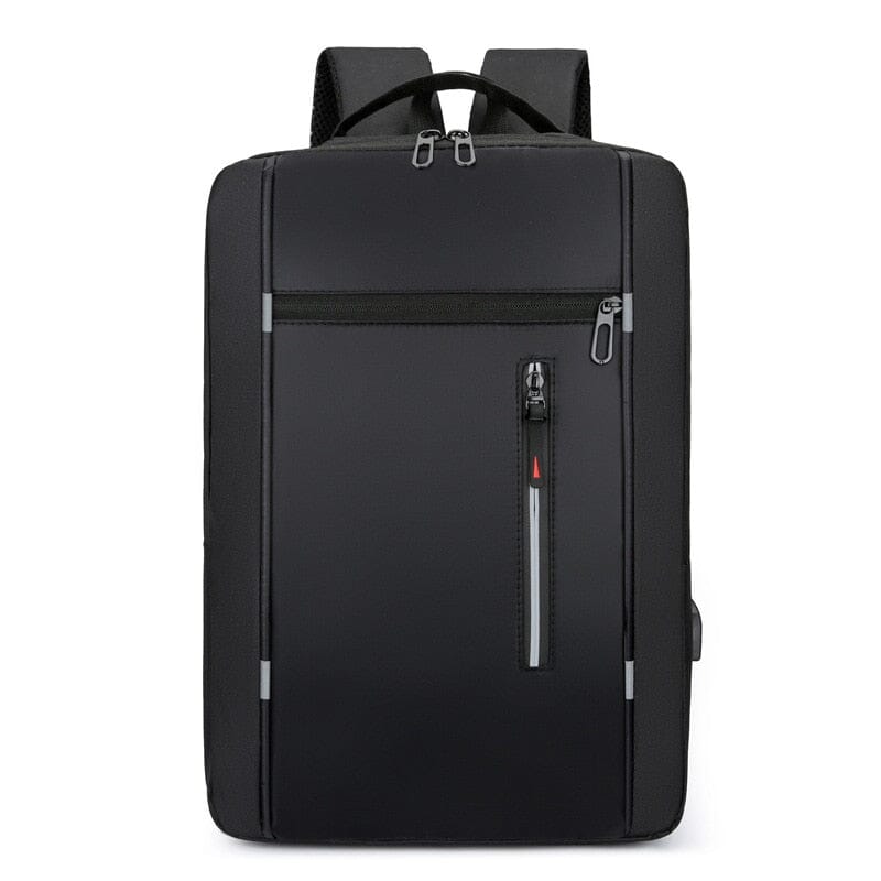 Mochila Executiva Improve Romenzi RZ963 em detalhe, peça moderna em Oxford impermeável, com porta USB e espaço para notebook 15' e tablet.