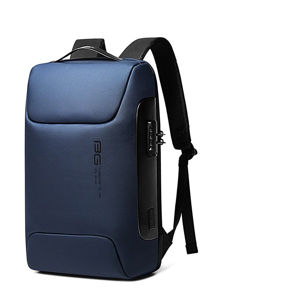 Mochila Executiva Luxxy Romenzi RZ967 em detalhe, impermeável em Oxford premium, com porta USB, trava TSA e compartimento para notebook 15'.