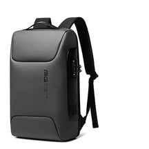 Mochila Executiva Luxxy Romenzi RZ967 em detalhe, impermeável em Oxford premium, com porta USB, trava TSA e compartimento para notebook 15'.