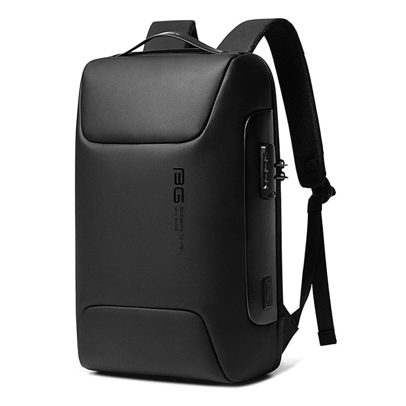 Mochila Executiva Luxxy Romenzi RZ967 em detalhe, impermeável em Oxford premium, com porta USB, trava TSA e compartimento para notebook 15'.