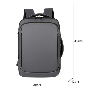 Mochila Executiva Romenzi RZ066 com tecido impermeável, porta USB, alças acolchoadas e espaço seguro para notebook 15''. Ideal para trabalho e viagens.