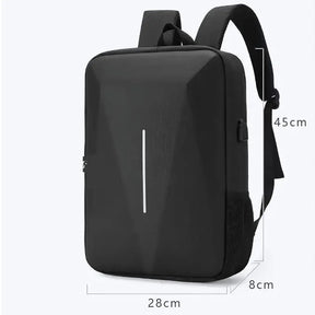 Mochila Executiva Romenzi RZ070 com tecido impermeável, trava TSA, porta USB e compartimento para notebook 15''. Elegante e funcional para o dia a dia.