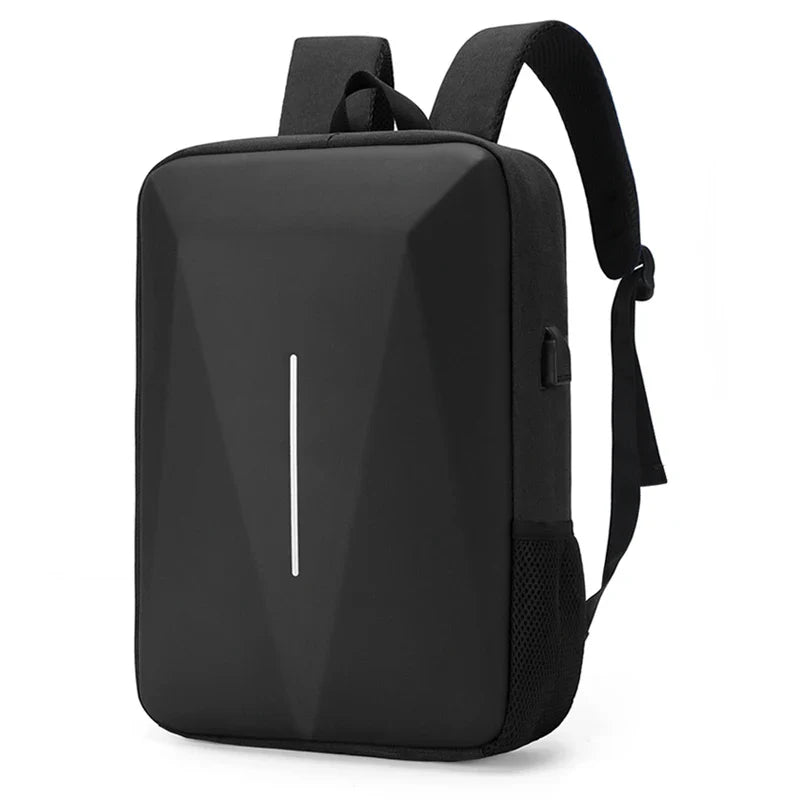Mochila Executiva Romenzi RZ070 com tecido impermeável, trava TSA, porta USB e compartimento para notebook 15''. Elegante e funcional para o dia a dia.