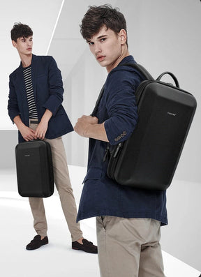 Mochila Executiva Tigernu Romenzi RZ962 em detalhe, modelo impermeável em nylon 900D com zíper oculto e espaço para notebook 15,6'.