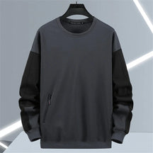 Moletom Masculino Básico Neutro Romenzi RZ988 em detalhe, peça clean e aconchegante com isolamento térmico, conforto e estilo versátil para o inverno.