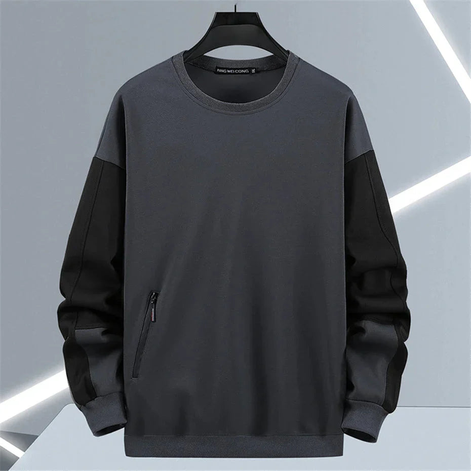 Moletom Masculino Básico Neutro Romenzi RZ988 em detalhe, peça clean e aconchegante com isolamento térmico, conforto e estilo versátil para o inverno.