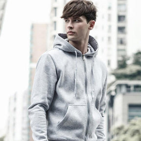 Moletom Masculino com Zíper Romenzi RZ114 com design moderno capuz e material premium que combina estilo casual e proteção contra o frio