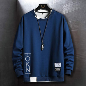 Moletom Masculino Creative London Romenzi RZ983 em detalhe, peça moderna em poliéster premium com isolamento térmico, elegante e confortável.