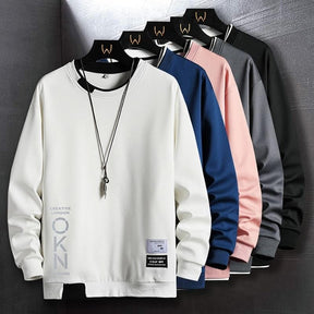 Moletom Masculino Creative London Romenzi RZ983 em detalhe, peça moderna em poliéster premium com isolamento térmico, elegante e confortável.