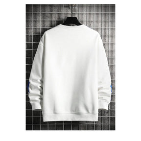 Moletom Masculino Listrado Básico Romenzi RZ986 em detalhe, peça listrada moderna com isolamento térmico, aconchego e estilo versátil para o inverno.