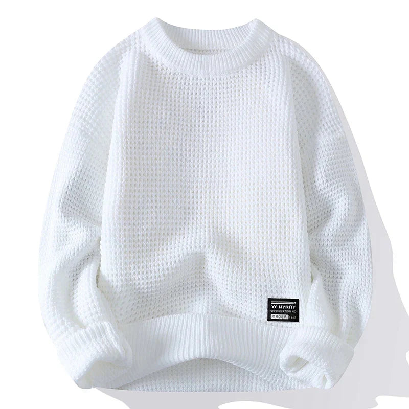 Moletom Masculino Pulôver Elegance Romenzi RZ982 em detalhe, peça em lã premium com isolamento térmico, toque macio e estilo sofisticado para o inverno.