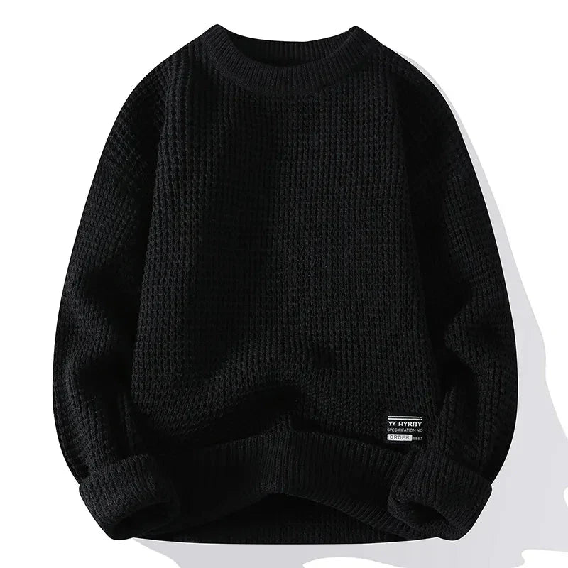 Moletom Masculino Pulôver Elegance Romenzi RZ982 em detalhe, peça em lã premium com isolamento térmico, toque macio e estilo sofisticado para o inverno.