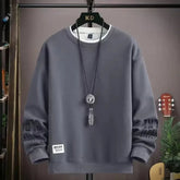 Moletom Masculino Street Wear Romenzi RZ978 em detalhe, peça urbana e versátil com isolamento térmico, tecido macio e estilo moderno para o inverno.