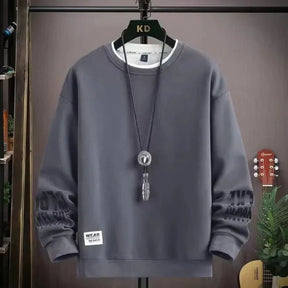 Moletom Masculino Street Wear Romenzi RZ978 em detalhe, peça urbana e versátil com isolamento térmico, tecido macio e estilo moderno para o inverno.