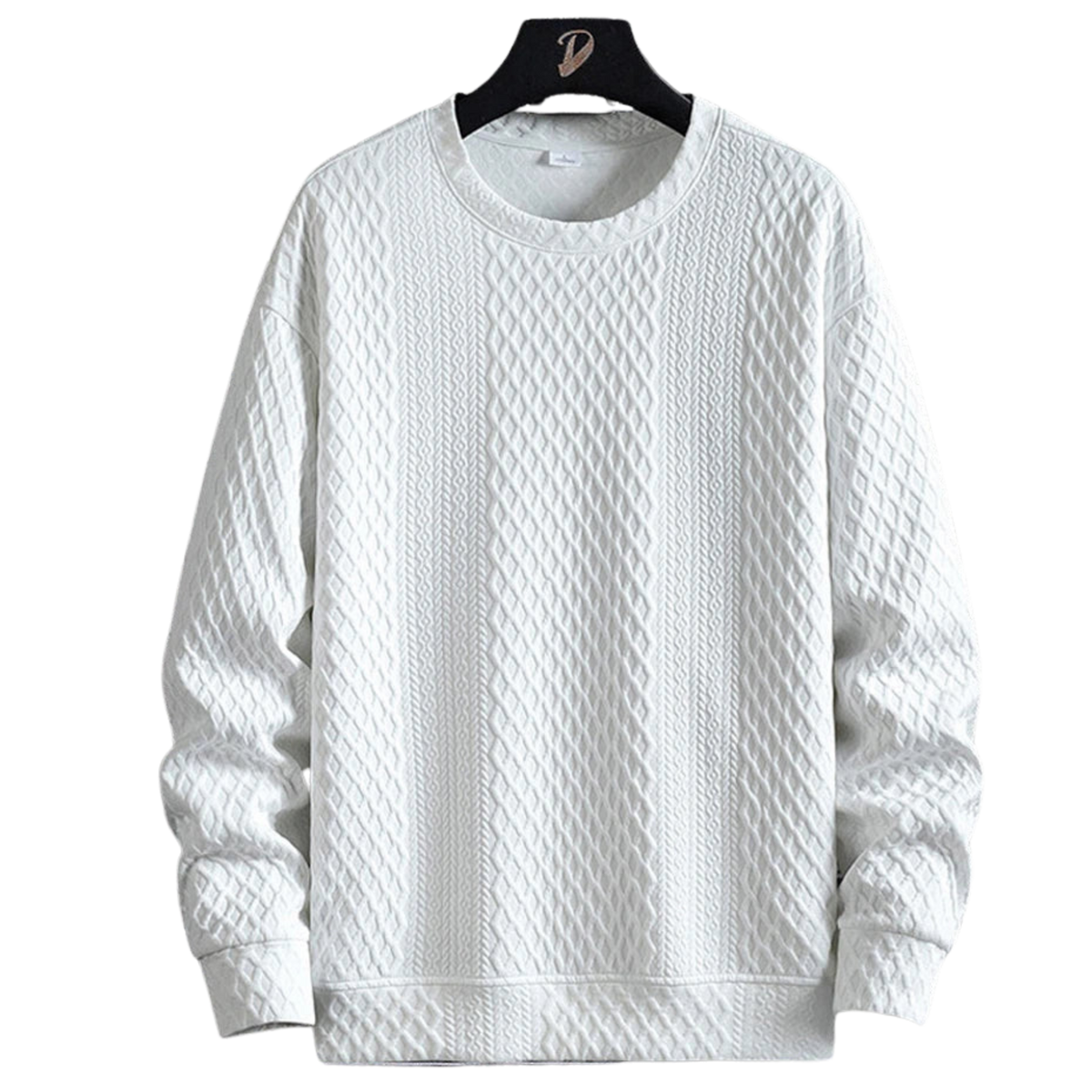 Moletom Masculino Texture Elegant Romenzi RZ975 em detalhe, peça versátil em tecido premium com isolamento térmico, elegante e confortável.
