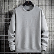 Moletom Masculino Texture Elegant Romenzi RZ975 em detalhe, peça versátil em tecido premium com isolamento térmico, elegante e confortável.