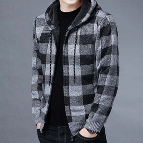 Moletom Xadrez Masculino com Capuz Romenzi RZ110 com design xadrez elegante capuz e conforto que combinam estilo casual e modernidade