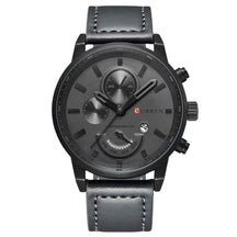 Relógio Masculino CURREN Elegance Romenzi RZ535 com pulseira em couro sintético durável, caixa em aço resistente e design sofisticado para todas ocasiões.