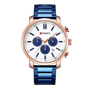 Relógio Masculino CURREN Simplê Romenzi RZ532 com design sofisticado, pulseira em aço resistente e estilo moderno que combina elegância e durabilidade.