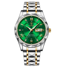 Relógio Masculino Romenzi Fortuna RZ709 com pulseira em aço inoxidável, mecanismo de quartzo preciso e design elegante e atemporal para qualquer ocasião.
