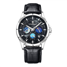 Relógio Masculino Romenzi Kosmos RZ715 com design inspirado nas estrelas, movimento de quartzo japonês e resistência à água, unindo sofisticação e precisão.