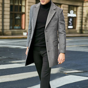 Sobretudo Masculino de Lã Romenzi RZ092 em tecido premium, com design refinado, confortável e ideal para estações frias.