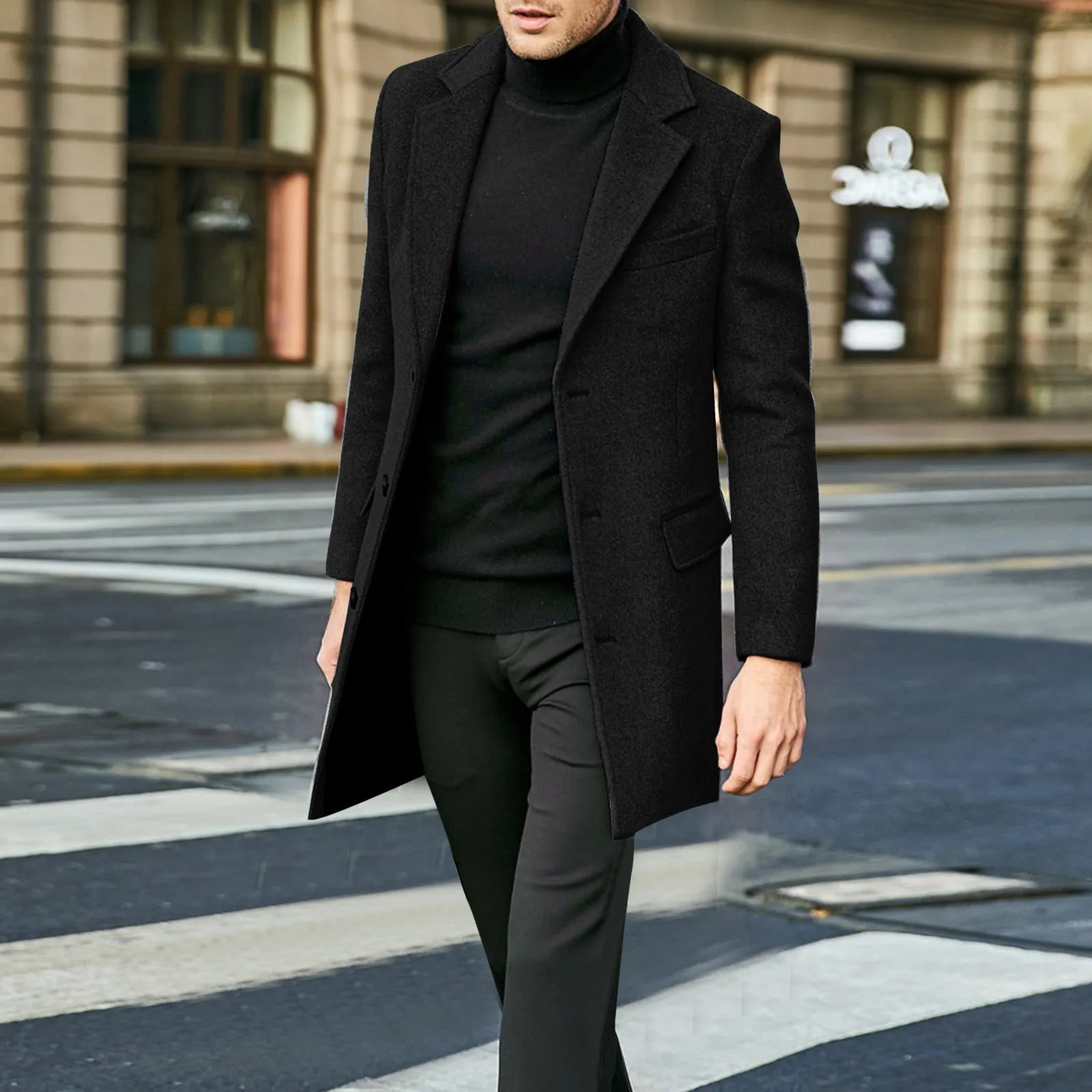 Sobretudo Masculino de Lã Romenzi RZ092 em tecido premium, com design refinado, confortável e ideal para estações frias.
