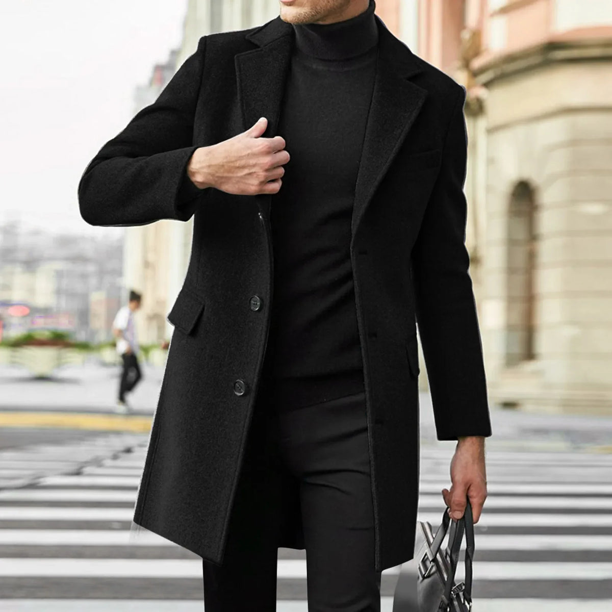 Sobretudo Masculino de Lã Romenzi RZ092 em tecido premium, com design refinado, confortável e ideal para estações frias.