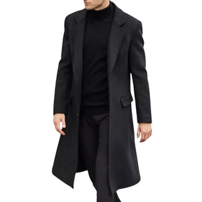 Sobretudo Masculino Longo Romenzi RZ091 com design sofisticado e tecido premium, ideal para visuais refinados em estações frias.