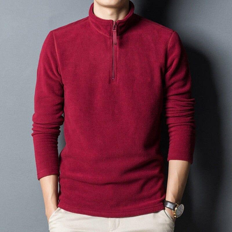 Suéter Masculino Gola Alta com Zíper Romenzi RZ760 em detalhe, peça sofisticada que oferece aquecimento, conforto e estilo moderno em dias frios.