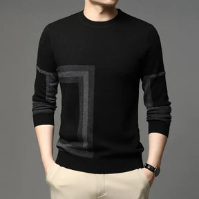 Suéter Masculino Pulôver Atlas Romenzi RZ762 em detalhe, peça moderna e sofisticada com caimento impecável, ideal para looks casuais e profissionais.