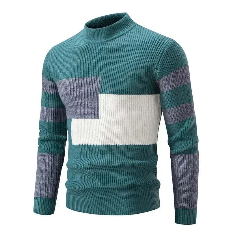 Suéter Masculino Pulôver Romenzi RZ763 em detalhe, peça sofisticada com caimento impecável, ideal para compor looks casuais ou profissionais.